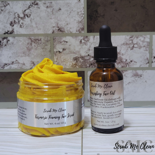 Nourishing Face Oil & Turmeric Foaming Face Scrub